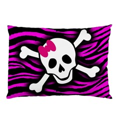 Pink Zebra Skull Pillow Case (Two Sides) from ArtsNow.com Back