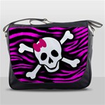 Pink Zebra Skull Messenger Bag