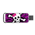 Pink Zebra Skull Portable USB Flash (Two Sides)