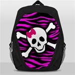 Pink Zebra Skull Backpack Bag