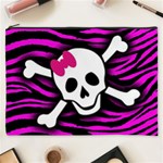 Pink Zebra Skull Cosmetic Bag (XXXL)