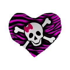Pink Zebra Skull Standard 16  Premium Heart Shape Cushion  from ArtsNow.com Back