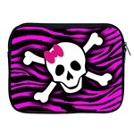 Pink Zebra Skull Apple iPad Zipper Case
