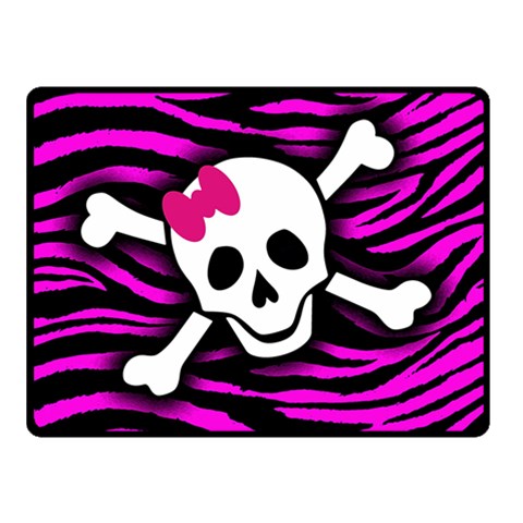 Pink Zebra Skull Double Sided Fleece Blanket (Small) from ArtsNow.com 45 x34  Blanket Front
