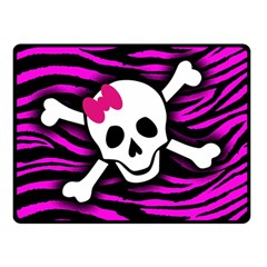 Pink Zebra Skull Double Sided Fleece Blanket (Small) from ArtsNow.com 45 x34  Blanket Back