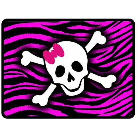 Pink Zebra Skull Double Sided Fleece Blanket (Large) from ArtsNow.com 80 x60  Blanket Back