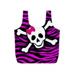 Pink Zebra Skull Full Print Recycle Bag (S)