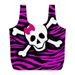Pink Zebra Skull Full Print Recycle Bag (L)
