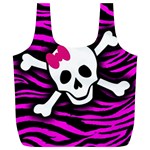Pink Zebra Skull Full Print Recycle Bag (XL)