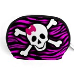 Pink Zebra Skull Accessory Pouch (Medium)