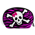 Pink Zebra Skull Accessory Pouch (Large)