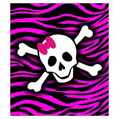 Pink Zebra Skull Drawstring Pouch (Small) from ArtsNow.com Front