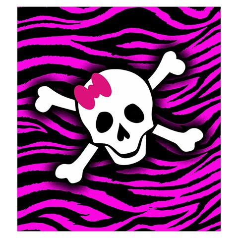 Pink Zebra Skull Drawstring Pouch (Large) from ArtsNow.com Front