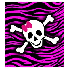 Pink Zebra Skull Drawstring Pouch (Large) from ArtsNow.com Back