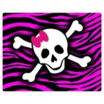 Pink Zebra Skull Double Sided Flano Blanket (Medium)