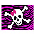 Pink Zebra Skull Double Sided Flano Blanket (Large)