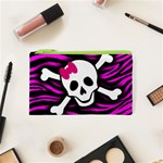 Pink Zebra Skull Cosmetic Bag (XS)