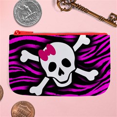 Pink Zebra Skull Large Coin Purse from ArtsNow.com Front