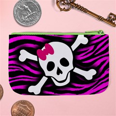 Pink Zebra Skull Large Coin Purse from ArtsNow.com Back