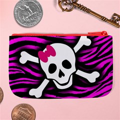 Pink Zebra Skull Large Coin Purse from ArtsNow.com Back