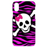 Pink Zebra Skull iPhone X/XS Black UV Print Case