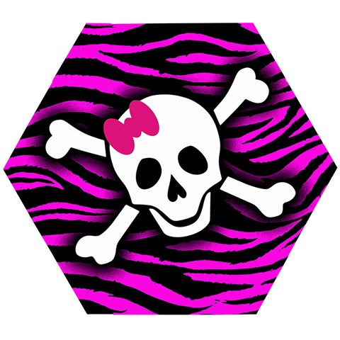 Pink Zebra Skull Wooden Puzzle Hexagon from ArtsNow.com Front