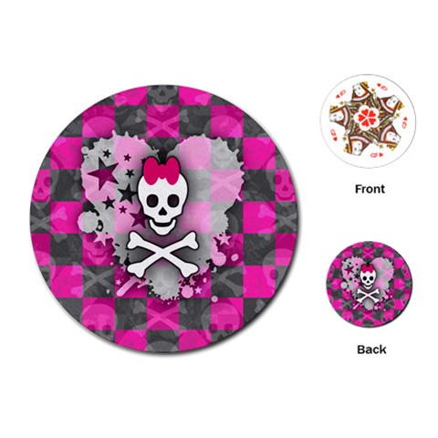 Princess Skull Heart Playing Cards Single Design (Round) from ArtsNow.com Front