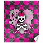 Princess Skull Heart Canvas 8  x 10 