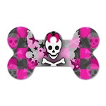 Princess Skull Heart Dog Tag Bone (Two Sides)