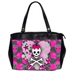 Princess Skull Heart Oversize Office Handbag (2 Sides)