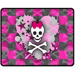 Princess Skull Heart Fleece Blanket (Medium)