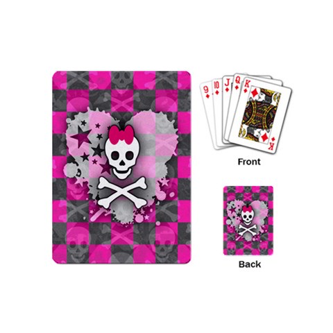 Princess Skull Heart Playing Cards Single Design (Mini) from ArtsNow.com Back
