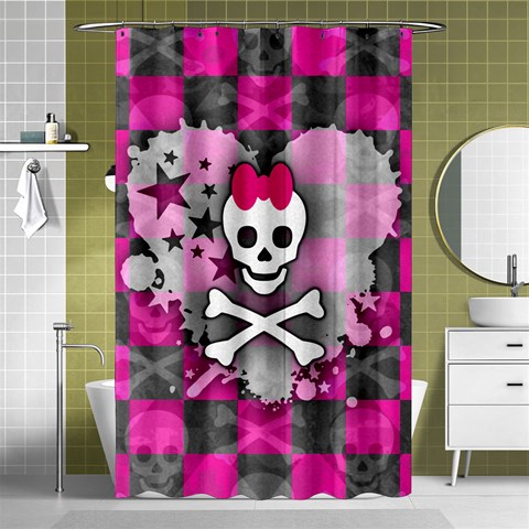 Princess Skull Heart Shower Curtain 48  x 72  (Small) from ArtsNow.com Curtain(48  X 72 ) - 42.18 x64.8  Curtain(48  X 72 )