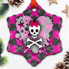 Princess Skull Heart Snowflake Ornament (Two Sides) from ArtsNow.com Front