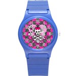 Princess Skull Heart Round Plastic Sport Watch (S)