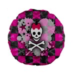 Princess Skull Heart Standard 15  Premium Round Cushion 