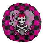 Princess Skull Heart Large 18  Premium Round Cushion 