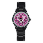 Princess Skull Heart Stainless Steel Round Watch