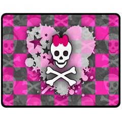 Princess Skull Heart Double Sided Fleece Blanket (Medium) from ArtsNow.com 58.8 x47.4  Blanket Front