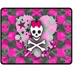 Princess Skull Heart Double Sided Fleece Blanket (Medium)