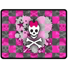 Princess Skull Heart Double Sided Fleece Blanket (Large) from ArtsNow.com 80 x60  Blanket Front