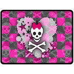 Princess Skull Heart Double Sided Fleece Blanket (Large)