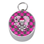 Princess Skull Heart Silver Compass (Mini)