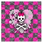 Princess Skull Heart Large Satin Scarf (Square)