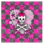 Princess Skull Heart Large Satin Scarf (Square)