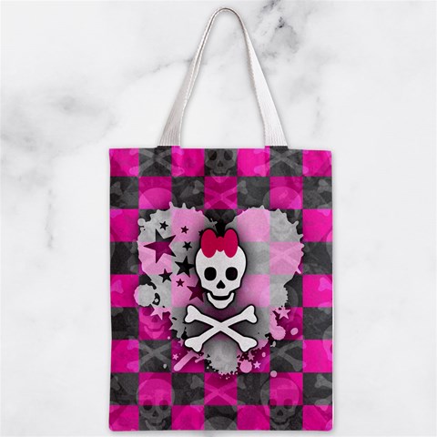 Princess Skull Heart Zipper Classic Tote Bag from ArtsNow.com Front