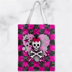 Princess Skull Heart Zipper Classic Tote Bag from ArtsNow.com Back