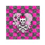 Princess Skull Heart Small Satin Scarf (Square)