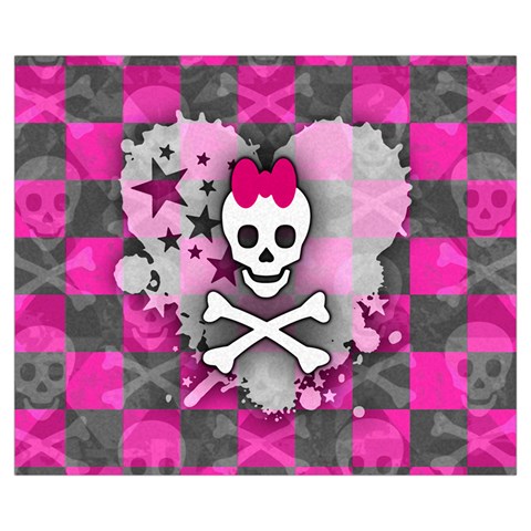 Princess Skull Heart Zipper Medium Tote Bag from ArtsNow.com Front