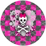 Princess Skull Heart Wooden Puzzle Round